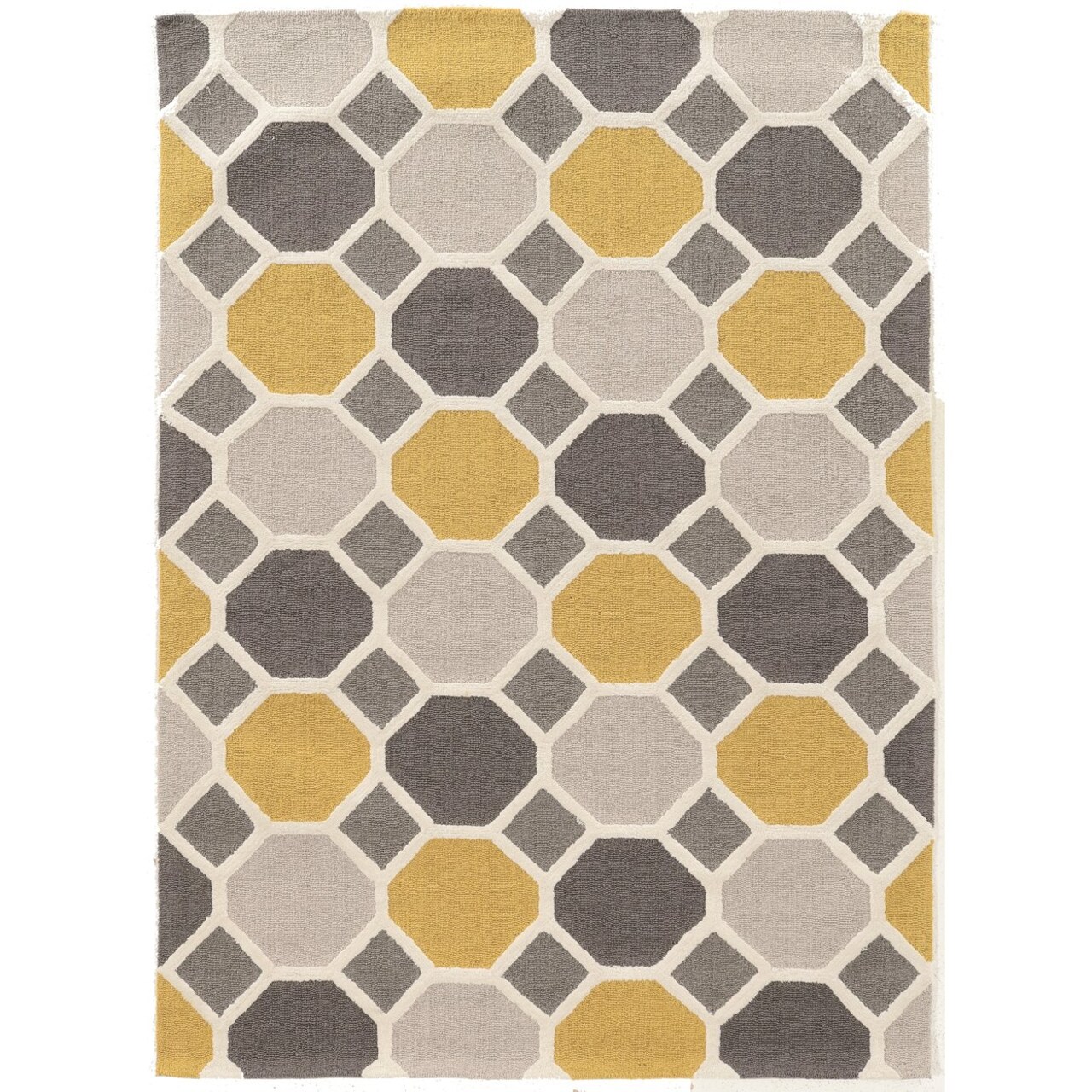 Trio Ceramic Grey Area Rug 5X7 Transitional Contemporary Design